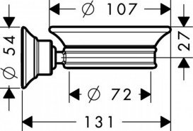 Мильниця для ванної Hansgrohe Axor Montreux метал/кераміка шліфований чорний хром 42033340