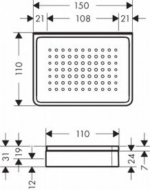 Мильниця для ванної Hansgrohe Axor Universal Softsquare метал/кераміка шліфований чорний хром 42803340