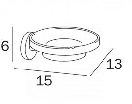 Мыльница для ванной Inda Gealuna подвесная прозрачное стекло/хром A10110 CR 03