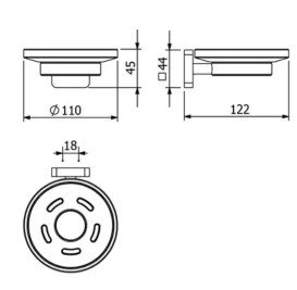 Мыльница для ванной Kludi Vela S с держателем брашированная бронза PVD 25985N1