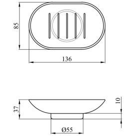 Мыльница для ванной Kroner KRM Rizze-ACG203 матовое стекло CV022841