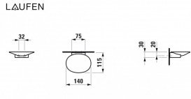 Мыльница для ванной Laufen The New Classic керамика белый матовый H8738567570001