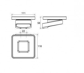 Мильниця для ванної Ravak 10° з тримачем латунь/скло чорний матовий X07P556