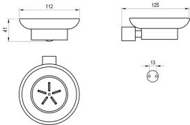 Мыльница для ванной Ravak Fold FD 200 с держателем черный матовый X07P1355