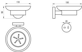 Мыльница для ванной Ravak Kona KN 200 с держателем матовый графит X07P1334