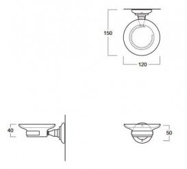 Мыльница для ванной Simas Accessori белый/хром 260201
