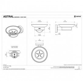 Мыльница для ванной Sonia Astral подвесная латунь/стекло хром 181346