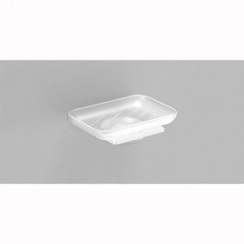 Мильниця для ванної Sonia S-Cube  з настінним утримувачем матове скло/латунь белый 172498