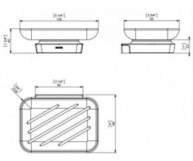 Мильниця для ванною Sonia S6 Black настінна білий / чорний 166459