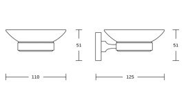 Мыльница для ванной VBI Uranus с держателем хром VBI-040405CH