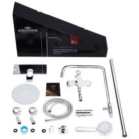 Набір 2 в 1 душова система Kroner Armada-C064K + змішувач Hagen-C010 хром CVS30211