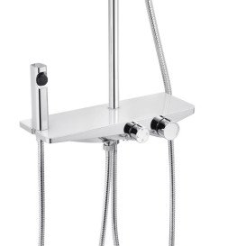 Набор 2 в 1 душевая система Kroner Armada-W066 + смеситель для раковины Armada-C010 хром/белый CVS30222