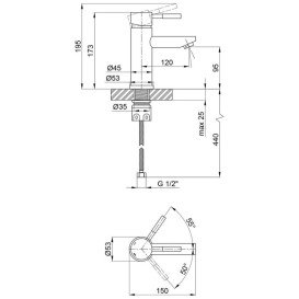 Набор 2 в 1 душевая система Kroner Edelstahl Klassisch-SCH082 + смеситель для раковины Edelstahl Klassisch-SCH010 черный CVS30163