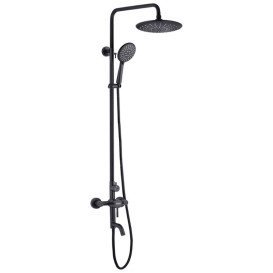Набір 2 в 1 душова система Kroner Edelstahl Klassisch-SCH063 + змішувач для раковини Edelstahl Klassisch-SCH010 чорний CVS30164