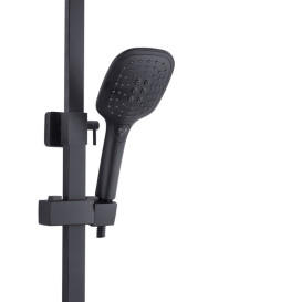 Набор 2 в 1 душевая система Kroner Edelstahl Kubus-SCH063 + смеситель для раковины Edelstahl Kubus-SCH010-3 черный CVS30177