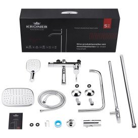 Набір 2 в 1 душова система Kroner Essen-C063 + змішувач для раковини Essen-C010 хром CVS30215
