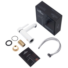 Набір 2 в 1 душова система Kroner Essen-W063 + змішувач для раковини Essen-W010 хром/білий CVS30217