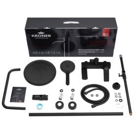 Набір 2 в 1 душова система Kroner Graz-SCH063 + змішувач для раковини Edelstahl Kubus-SCH010 чорний CVS30220