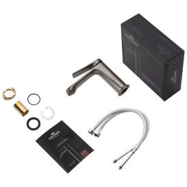 Набор 2 в 1 душевая система Kroner Makon-GRP063 + смеситель для раковины Makon-GRP010 графит CVS30226