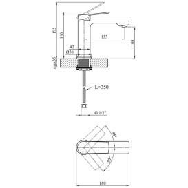 Набор 2 в 1 душевая система Kroner Makon-GRP063 + смеситель для раковины Makon-GRP010 графит CVS30226