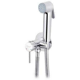 Набор 3 в 1 душевая система Kroner Armada-W063 + смеситель Armada-W010 + гигиенический душ Bidet-C082 хром/белый CVS30213