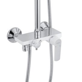 Набор 3 в 1 душевая система Kroner Armada-W063 + смеситель Armada-W010 + гигиенический душ Bidet-C082 хром/белый CVS30213