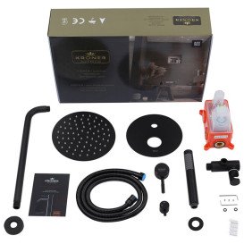 Набор 3 в 1 душевая система Kroner Edelstahl Klassisch-SCH082 + смеситель Edelstahl Klassisch-SCH010 + гигиенический душ SCH053 черный CVS30166