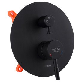 Набор 3 в 1 душевая система Kroner Edelstahl Klassisch-SCH082 + смеситель Edelstahl Klassisch-SCH010 + трап Harz SCH60 черный CVS30168