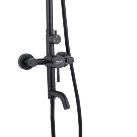 Набір 3 в 1 душова система Kroner Edelstahl Klassisch-SCH063 + змішувач для раковини Edelstahl Klassisch-SCH010 + душ гігієнічний SCH052 чорний CVS30171