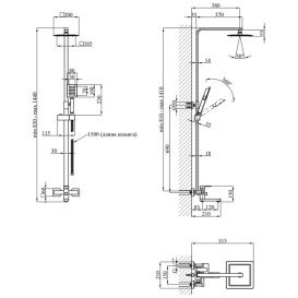 Набор 3 в 1 душевая система Kroner Edelstahl Kubus-ESG063 + смеситель Edelstahl Kubus-ESG010 + гигиенический душ ESG052 никель CVS30173
