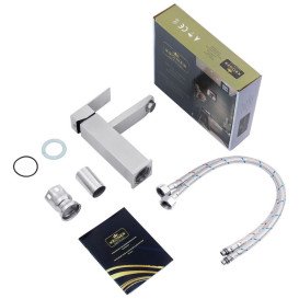 Набор 3 в 1 душевая система Kroner Edelstahl Kubus-ESG063 + смеситель Edelstahl Kubus-ESG010 + гигиенический душ ESG052 никель CVS30173