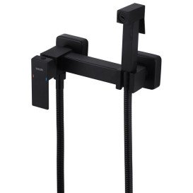 Набор 3 в 1 душевая система Kroner Edelstahl Kubus-SCH082 + смеситель Edelstahl Kubus-SCH010-3 + гигиенический душ SCH052 черный CVS30180