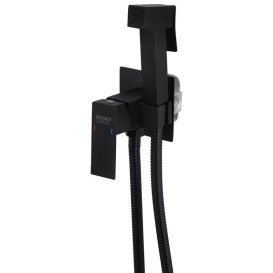 Набор 3 в 1 душевая система Kroner Edelstahl Kubus-SCH082 + смеситель Edelstahl Kubus-SCH010 + гигиенический душ SCH053 черный CVS30182