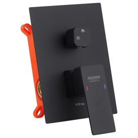 Набор 3 в 1 душевая система Kroner Edelstahl Kubus-SCH082 + смеситель Edelstahl Kubus-SCH010 + гигиенический душ SCH053 черный CVS30182