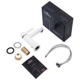 Набір 3 в 1 душова система Kroner Essen-W063 + змішувач для раковини Essen-W010 + змішувач Essen-W030 хром/білий CVS30218