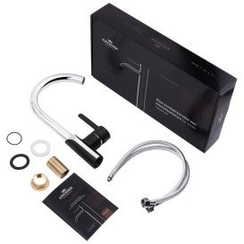 Набір 3 в 1 душова система Kroner Essen-SCH063 + змішувач для раковини Essen-SCH030 + змішувач Essen-SCH010 хром/чорний CVS30219