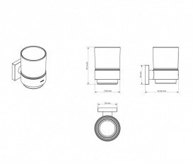 Комплект аксесуарів 6 в 1 Sonia Line для ванної кімнати матове скло/латунь хром 179640