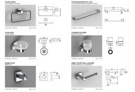Комплект аксесуарів 6 в 1 Sonia Line для ванної кімнати матове скло/латунь хром 179640