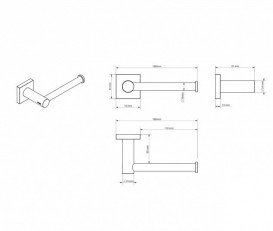 Комплект аксесуарів 6 в 1 Sonia Line для ванної кімнати матове скло/латунь хром 179640