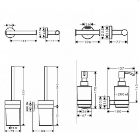 Набор аксессуаров для ванной комнаты Hansgrohe Logis Universal 4 в 1 хром 20210004