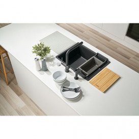 Набір аксесуарів Franke All In 3 дошка + телескопічна рейка-тримач + коландер + килимок силіконовий 112.0655.483