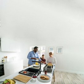 Набір аксесуарів Franke All In 5 дошка + телескопічна рейка-тримач + 2 коландери + миска з кришкою + силіконовий килимок + контейнер 112.0655.489