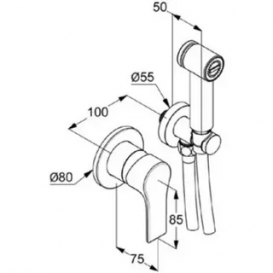 Набір для гігієнічного душу прихованого монтажу Kludi Zenta SL хром 489980565