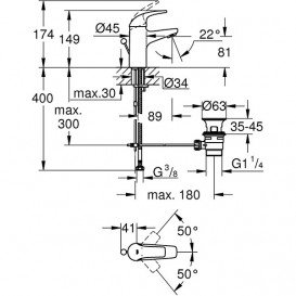 Набор смесителей для ванной Grohe Start Curve с душевым гарнитуром хром 126747
