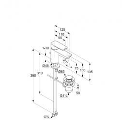 Набір змішувачів для ванни Kludi Pure&Style з душовим гарнітуром хром 406850575