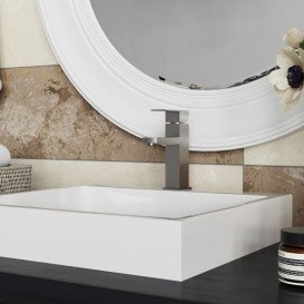 Набір змішувачів для ванної кімнати Kroner Edelstahl Kubus-ESG010 + змішувач Edelstahl Kubus-ESG060 нікель CVS30150