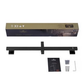 Набір змішувачів для ванної кімнати Kroner Edelstahl Kubus-SCH010 + змішувач Edelstahl Kubus-SCH060 + штанга для душу чорний CVS30161