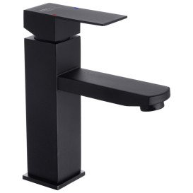 Набір змішувачів для ванної кімнати Kroner Edelstahl Kubus-SCH010 + змішувач Edelstahl Kubus-SCH060 + штанга для душу чорний CVS30161