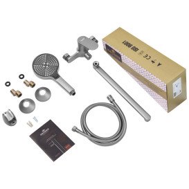 Набір змішувачів для ванної кімнати Kroner Linz-GRN070 + змішувач Linz-GRN010 сірий CVS30159