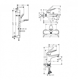 Набор смесителей для ванны Hansgrohe Novus 1152019